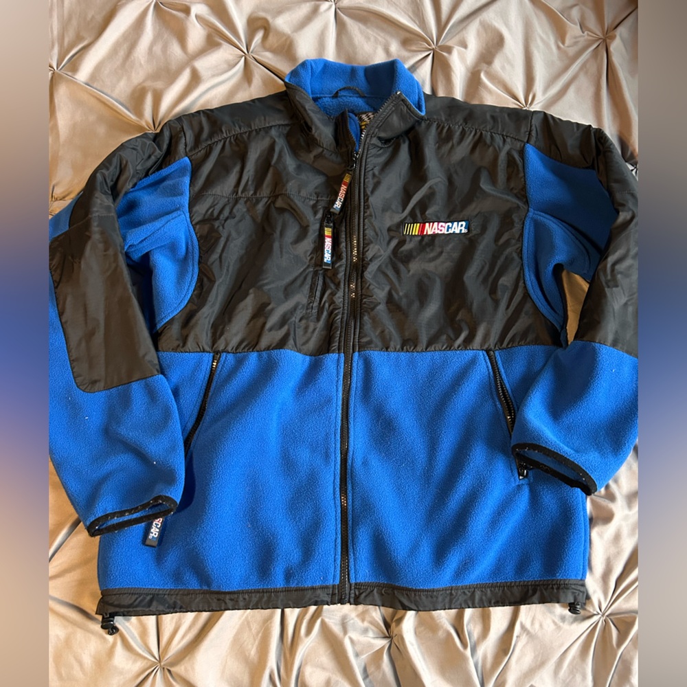 Nascar Vintage 90’s Essex Branded Blue‎ Fleece Racing Jacket Men’s Size XL